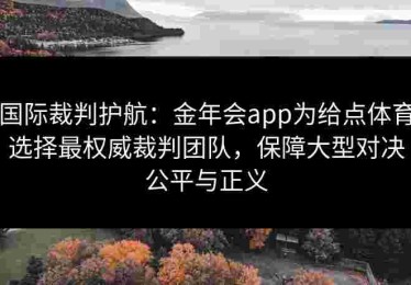 国际裁判护航：金年会app为给点体育选择最权威裁判团队，保障大型对决公平与正义