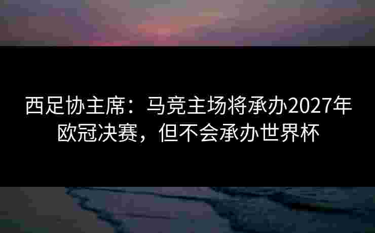 西足协主席：马竞主场将承办2027年欧冠决赛，但不会承办世界杯